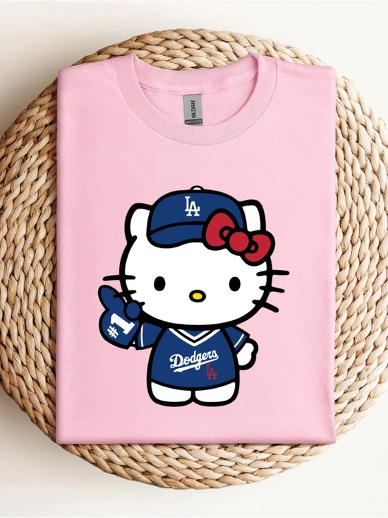 Handmade Tops - Hello Kitty Dodgers T-Shirt